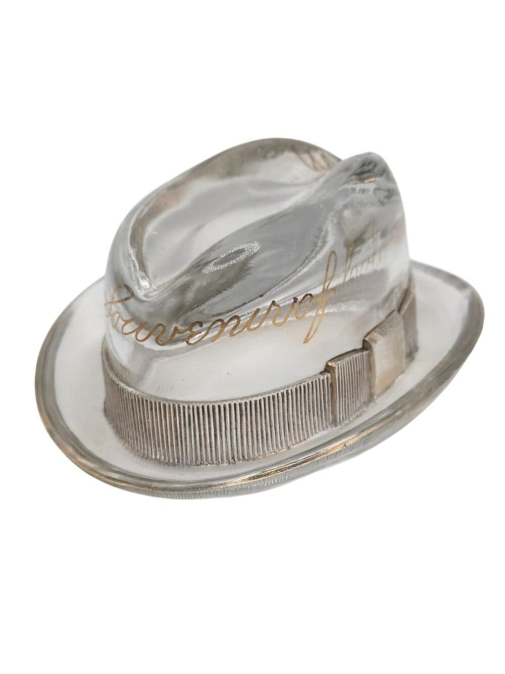 Vintage Colorado Springs Souvenir Glass Fedora Hat Candy Container AS IS